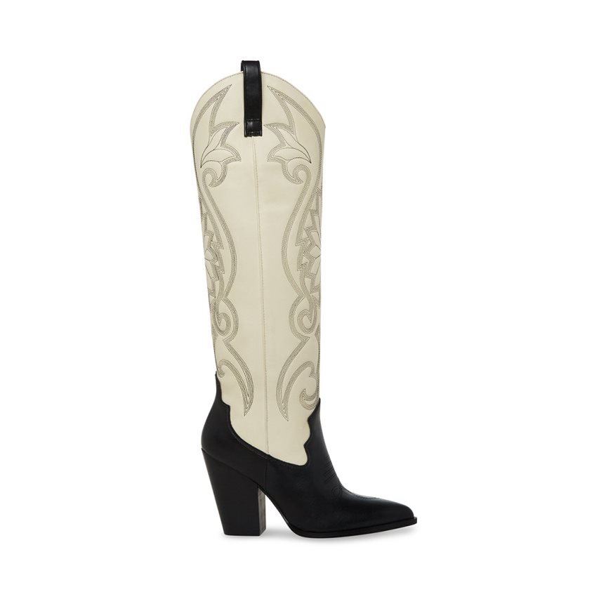 Botas Hasta La Rodilla Steve Madden Lasso Mujer Beige Negras | ES DR6S82